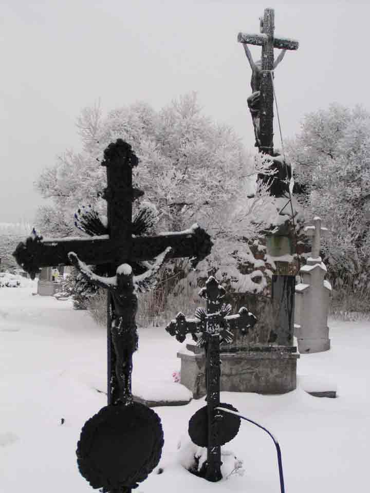 Cemetery next to Church in Studena Loucka